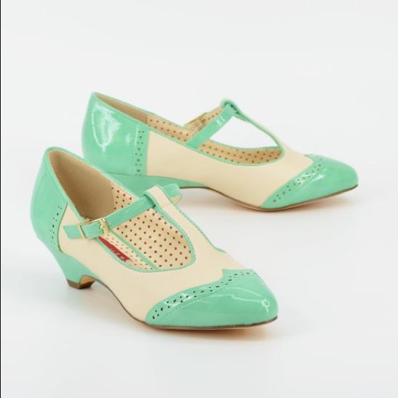 BAIT Footwear Shoes - B.A.I.T. Ione Royal Seafoam Heels T Strap Retro